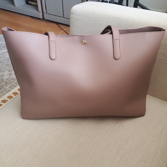 Pinky Blue Plaid Vegan Leather Tote